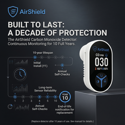 AirShield™ 3-in-1 Portable Carbon Monoxide Detector