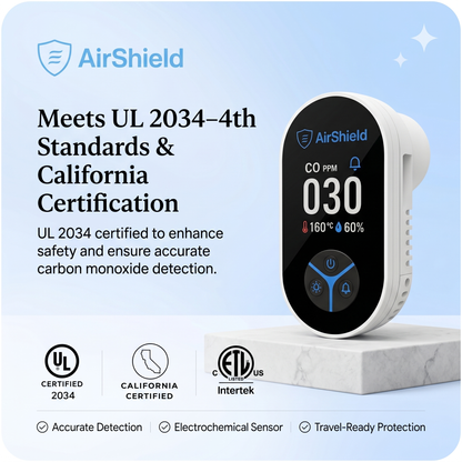 AirShield™ 3-in-1 Portable Carbon Monoxide Detector